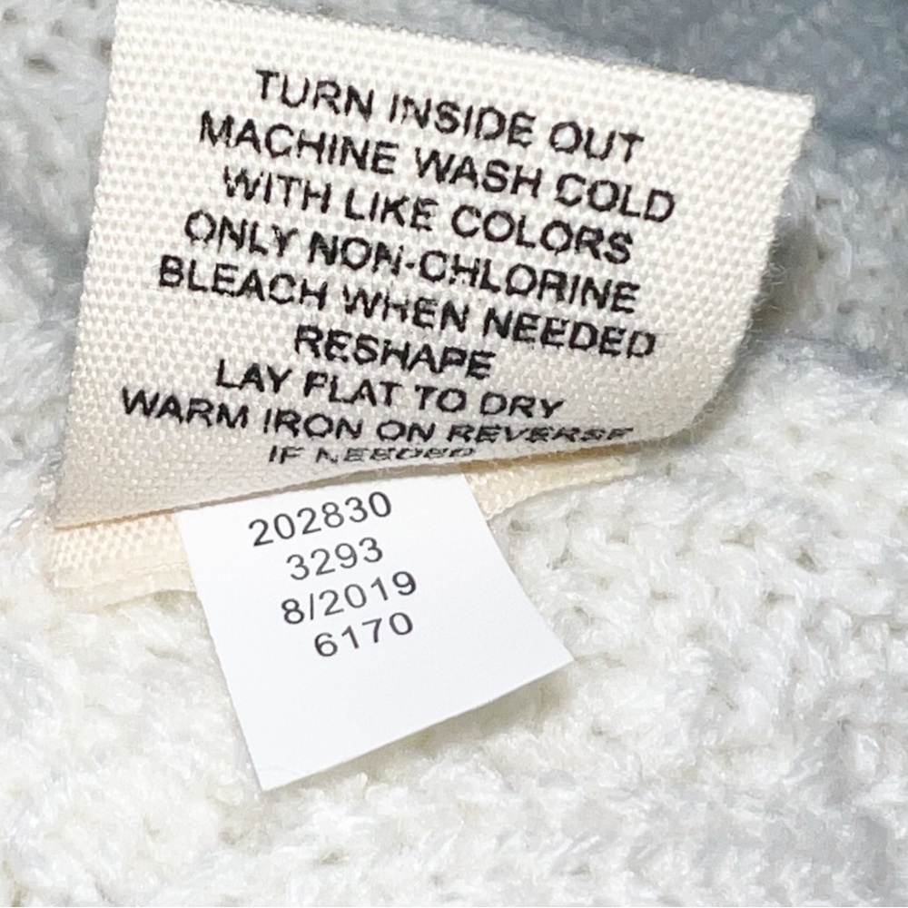 Retrology  cream cable- knit crew neck sweater with pearl embellishments. - Picture 5 of 14